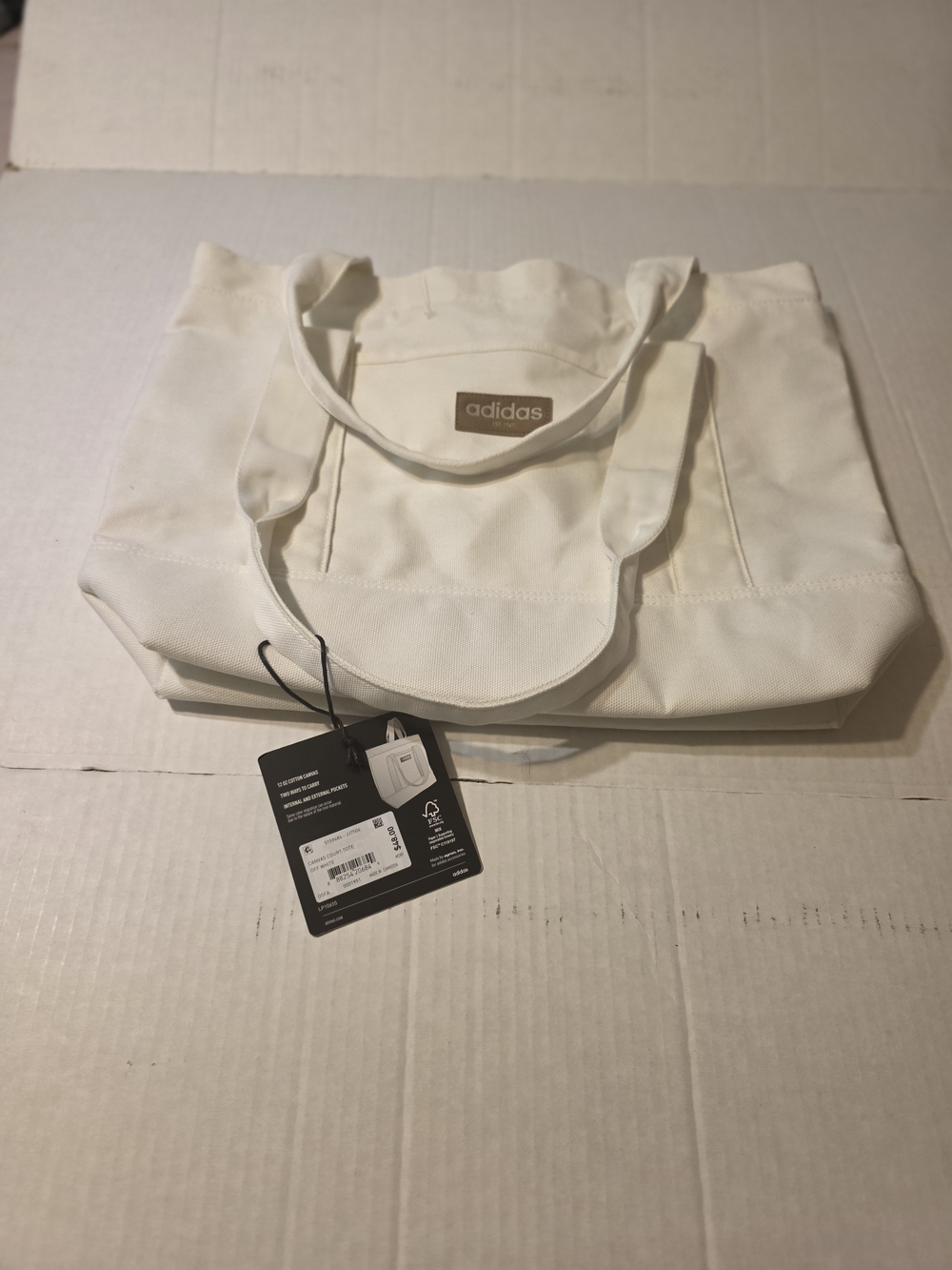adidas Women's White Canvas Tote Bag